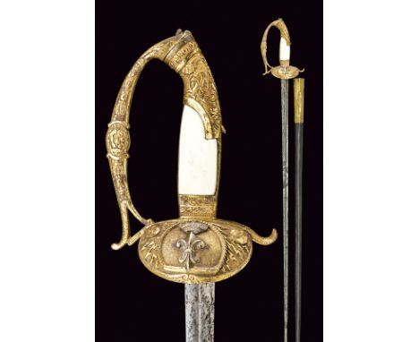 A small sword presumably for political leaders of Artillery dating: second quarter of the 19th Century provenance: Kingdom of