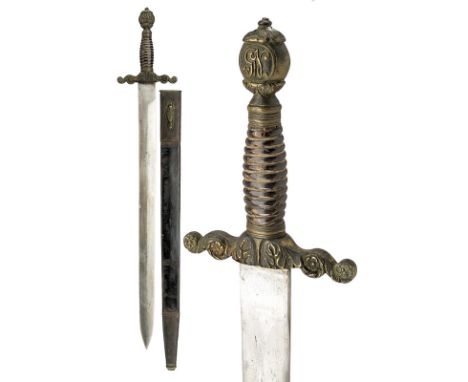 A National Guard dagger 1860 dating: third quarter of the 19th Century provenance: Naples Straight, double-edged blade with f