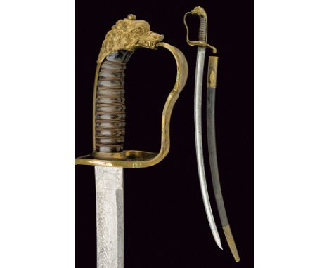 An 1829 mod. senior officers sabre for foot troops dating: mid-19th Century provenance: Kingdom of the Two Sicilies Curved, s