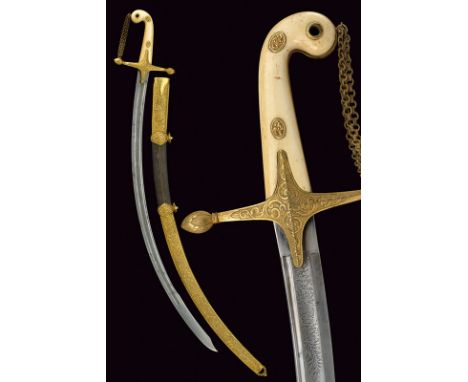 A beautiful generals sabre in oriental style dating: mid-19th Century provenance: Kingdom of the Two Sicilies Curved, single-