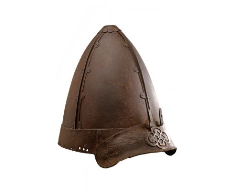 A very scarce Korean-Japanese Nanban Kawari Bachi Kabuto dating: circa 1600 provenance: Japan Korean skull, consisting in fou