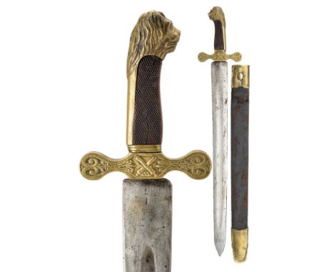 An artillery dagger dating: last quarter of the 18th Century provenance: Naples Wide, straight, double-edged blade with fulle