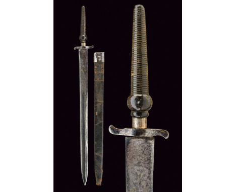 A plug bayonet dating: circa 1800 provenance: Europe Straight, tipped, single-and false-edged blade, with fullers on two-thir