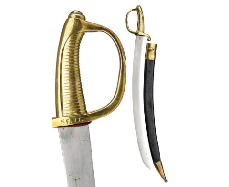 An infantry sabre briquet dating: first quarter of the 19th Century provenance: Kingdom of the Two Sicilies Flat, curved, sin