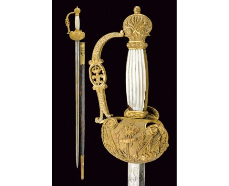 A rare senior officers sword of the Bourbon navy dating: second quarter of the 19th Century provenance: Kingdom of the Two Si