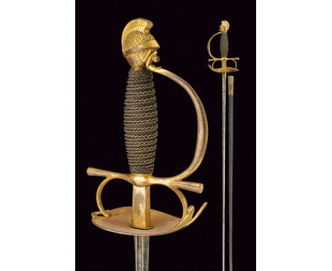An infantry officers small sword dating: late 18th Century provenance: Italy Thin, double-edged blade of hexagonal section, g
