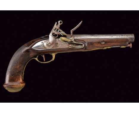 A cavalry officers flintlock pistol dating: first quarter of the 19th Century provenance: Naples Smooth, round, 17.5 mm cal. 