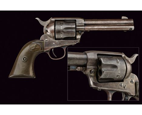 Colt Model Single Action Army Revolver dating: 1875-1890 provenance: USA Round, rifled barrel with factory address in two lin