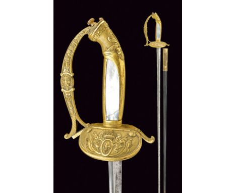 A military staff members small sword dating: second quarter of the 19th Century provenance: Kingdom of the Two Sicilies Blade