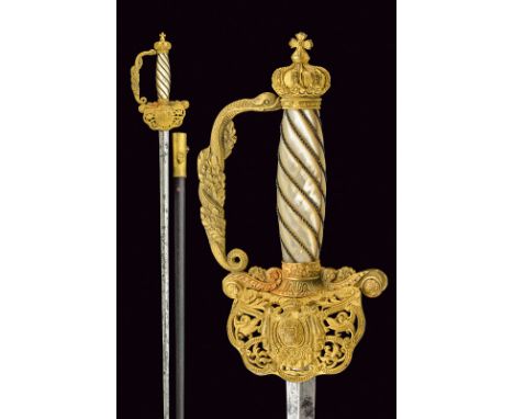 A very scarce ministers small sword dating: mid-19th Century provenance: Kingdom of the Two Sicilies Straight, double-edged b