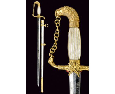 A small sword dating: 19th Century provenance: Papal States Straight, double-edged blade engraved with the motto "VIVA PIO IX
