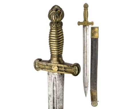 A Civil Guard dagger 1848 dating: mid-19th Century provenance: Papal States Straight, double-edged blade with fuller at the c