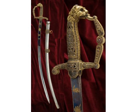 An exceptional sabre of a general dating: first quarter of the 19th Century provenance: Kingdom of the Two Sicilies Curved, s
