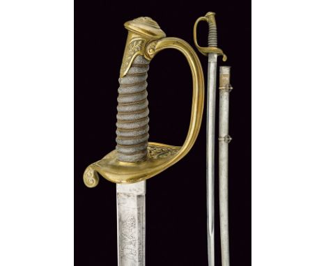 A 1845 French model artillery sabre dating: mid-19th Century provenance: Kingdom of the Two Sicilies Fine, large, single-and 