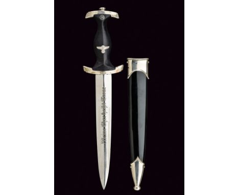 A 1933 model SS dagger dating: 20th Century provenance: Germany Straight, double-edged blade ribbed at the centre, with motto