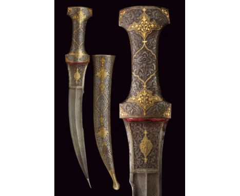 A fine jambiya dating: 19th Century provenance: Persia Scarce, curved, single-and false-edged blade made of damask and with s