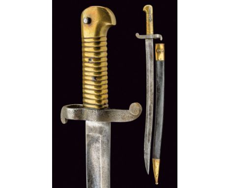 A "cacciatori" yatagan bayonet dating: third quarter of the 19th Century provenance: Kingdom of the Two Sicilies Curved, sing