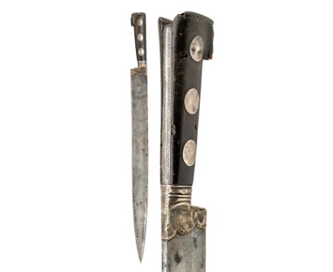 A cangiarro knife dating: circa 1800 provenance: Naples Wide, single-and false-edged blade signed "C. LABRUNA" on one side an