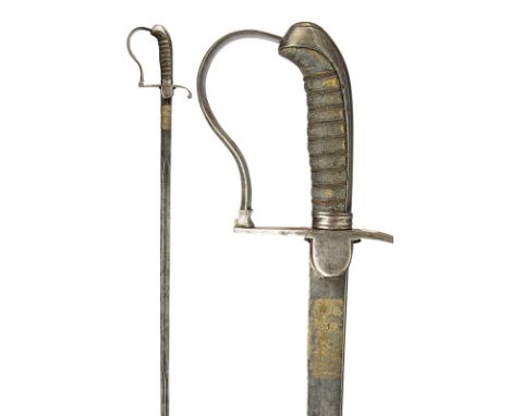 A sword dating: circa 1900 provenance: Austria Straight, single-and false-edged blade with central fuller duplicating on one 