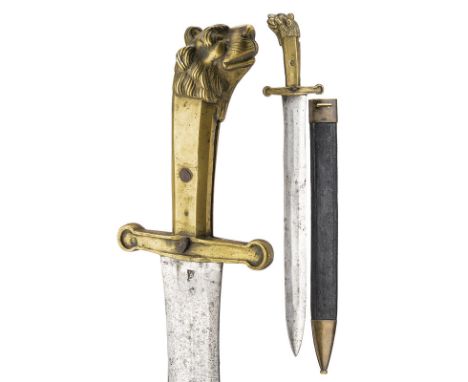 A grenadiers dagger of the Infantry Line Regiments dating: circa 1800 provenance: Naples Large, double-edged blade, slightly 