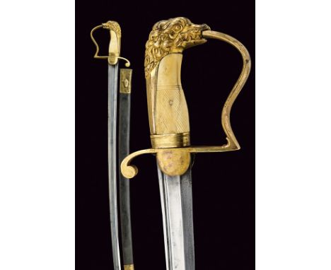 A (Navy?) officers sabre dating: 1800 provenance: Spain Slightly-curved, single-and false-edged blade with thin groove at the