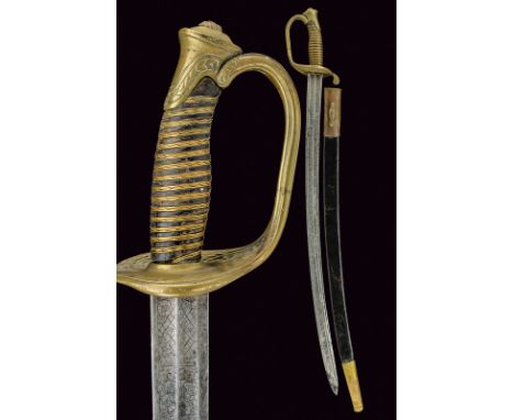 An officers sabre on the french model 1845 for mounted Artillery dating: mid-19th Century provenance: Kingdom of the Two Sici