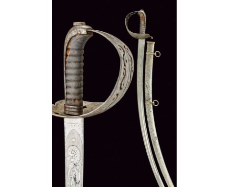 A rare cavalry sabre dating: second quarter of the 19th Century provenance: Naples Curved, single-and false-edged blade, flat