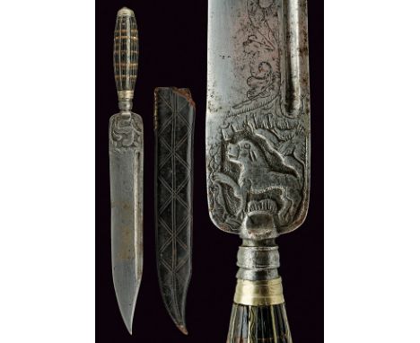 A big hunting knife dating: first quarter of the 19th Century provenance: Southern Italy Wide, single -and short false-edged 