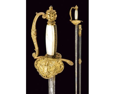 A staff officers small sword dating: third quarter of the 19th Century provenance: Kingdom of the Two Sicilies Straight, doub
