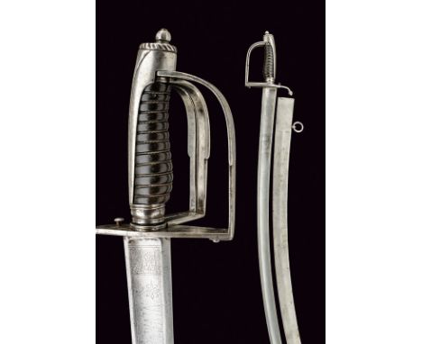 A very scarce cavalry officers sabre with turning guard dating: last quarter of the 18th Century provenance: Naples Wide, cur