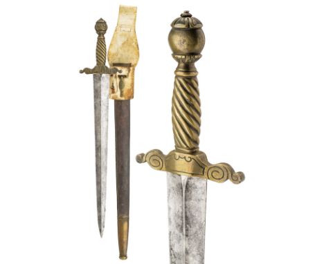 A National Guard dagger with hanger and scabbard dating: third quarter of the 19th Century provenance: Italy Straight blade, 