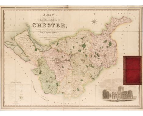Cheshire. Swire (W. &amp; Hutchings W. F.), A Map of the County Palatine of Chester divided into Hundreds &amp; Parishes from