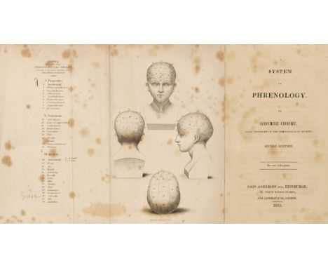Combe (George). A System of Phrenology, 2nd edition, Edinburgh: John Anderson Jun., 1825, folding engraved frontispiece, 9 pp