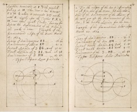 Astronomy Manuscript. [Shakerley, Jeremy (1626-c.1655). Tabulae Britannicae, the British tables…], manuscript in an unidentif