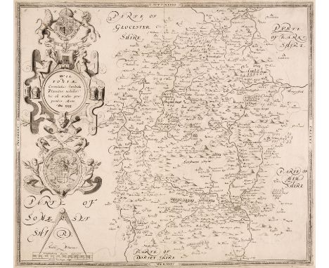 Wiltshire. Saxton (Christopher &amp; William Web), Wiltoniae Comitatus herbida Planitie nobilis hic ob oculos proponitur. Ann