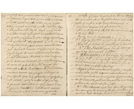 Scottish Law Manuscript. An Essay upon the Office of Nottarie [so titled at head of text], no place or date, c. 1730, 346 num