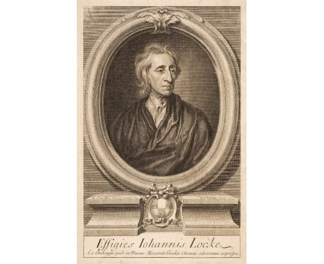 Locke (John). The Works of John Locke Esq, 3 volumes, 1st edition, London: John Churchill at the Black Swan, 1714, engraved p