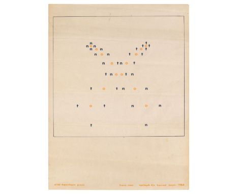 * Mon (Franz, 1926-2022). Epitaph für Konrad Bayer, 1964, silkscreen in colours on wove paper, title, artist and date printed