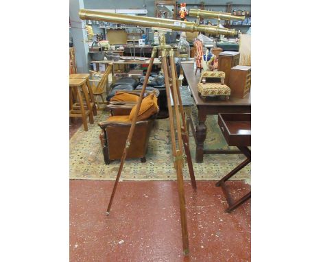 Brass telescope on tripod 