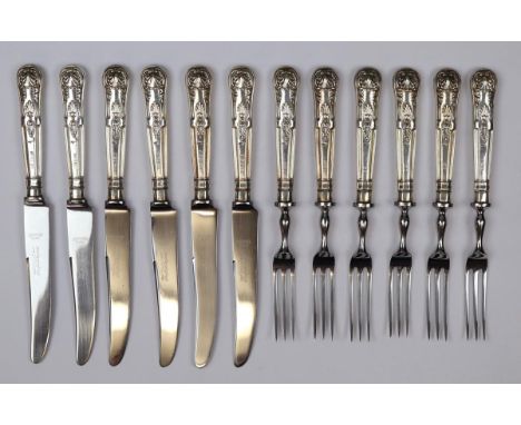 Hallmarked silver handled knife and fork set 