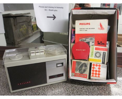 Philips reel to reel tape recorder and reels 