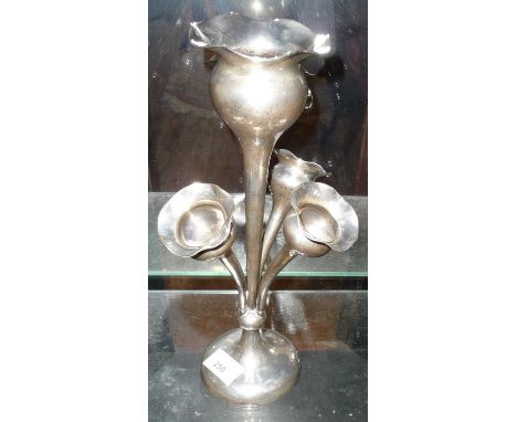 Art Nouveau silver four branch epergne Birmingham 1906, approx 47g including weighted base, 30cm tall