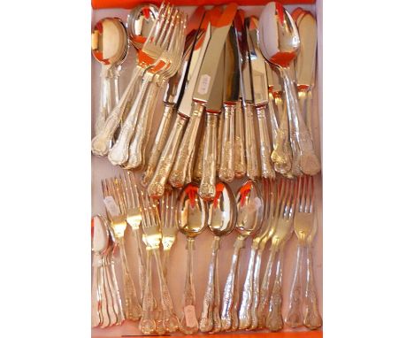 Large quantity of silver-plated cutlery (6 place setting canteen)