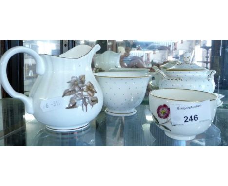 Royal Worcester 51 tea bowl, similar cream jug marked "The Dorchester Hotel" and others