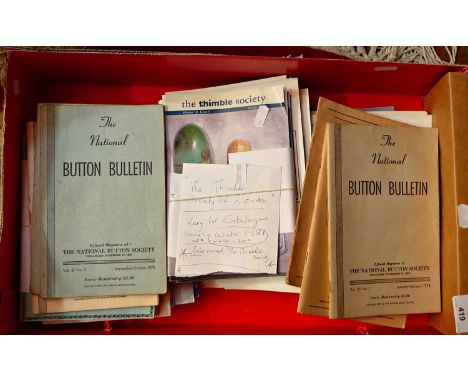 Various vintage ephemera and booklets relating to Thimble and Button collections including the Button Bulletin, Just Buttons 