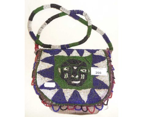 Tribal Art - a Yoruba Priests beadwork bag