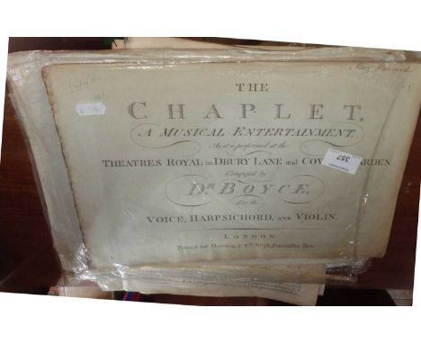 Antiquarian sheet music for performances at Drury Lane, Covent Garden and Vauxhall Gardens including a "third collection of s