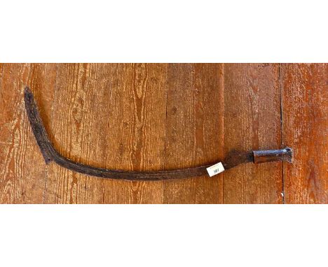 Tribal Art - African scythe with wooden handle (this item cannot be posted overseas)