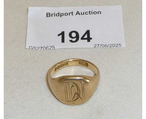 18ct gold signet ring, 7.2gms