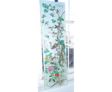 Chinese porcelain panel 77cm x 23cm 
